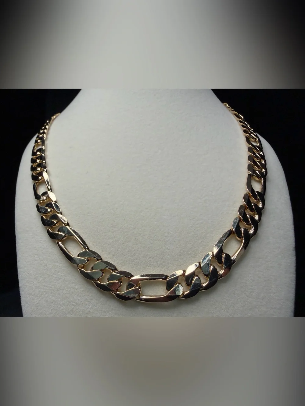 Figaro 20in 9.3MM 14K Stamped Gold Premium Finish Necklace Shine Bright